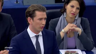 EU-Parlament: Rede von Sebastian Kurz zur Ratspräsidentschaft Österreichs