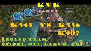 Part 1 KvK K541 Diesel team vs K407 and K556 - Legend team: Diesel, Oli, Faruk, Arc | King of Avalon