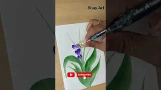 Wow Art😱 One Stroke Painting 😃🌈                  #shorts #art #drawing