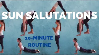 10 MINUTE SUN SALUTATIONS FOR BEGINNERS AND WEIGHT LOSS - Surya Namaskara A