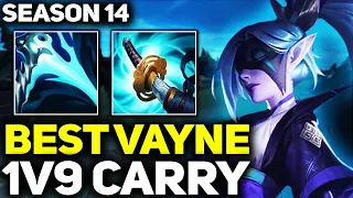 RANK 1 BEST VAYNE IN THE WORLD 1V9 CARRY GAMEPLAY! | Season 14 League of Legends