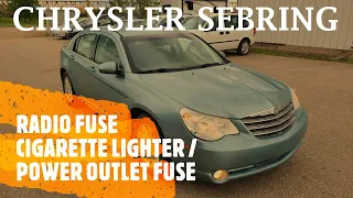 Chrysler Sebring RADIO / CIGARETTE LIGHTER / POWER OUTLET Fuse Location (2007 - 2010)