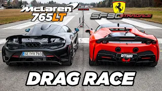 Ferrari SF90 vs. McLaren 765LT | DRAG RACE | Daniel Abt