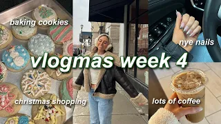 VLOGMAS WEEK FOUR: christmas shopping, baking + decorating cookies, new nails, grwm, & more!