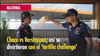 Checo vs Verstappen; así se divirtieron con el 'tortilla challenge'