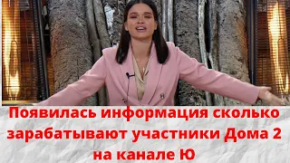 Появилась информация, сколько зарабатывают участники Дома 2 на канале Ю