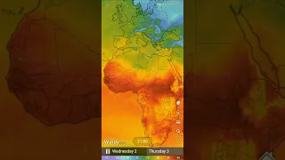 Temperature Forecast of Europe and Africa for the next Two Days. - Windy.com