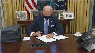 A look at President Biden's executive actions on his first day
