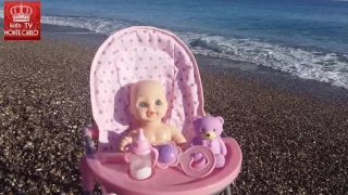 Пупсики.Куклы.Море.Играть в куклы.Пляж.