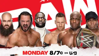 wwe raw 2021 highlights Jordan Omogbehin & Drew McIntyre Bronstroman vs T-Bar & mace & Bobby lashley