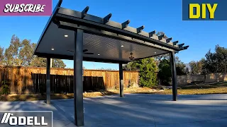 How to Install a Patio cover with Recessed Lights & Fans!