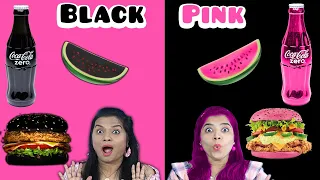 Black Vs Pink Food Challenge | Food Challenge India | Hungry Birds