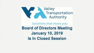 January 10, 2019 VTA Board of Directors Meeting