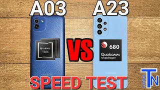 GALAXY A03 vs GALAXY A23 SPEED TEST BRASIL | UniSoc T606 vs SnapDragon 680 Qual é mais rápido?