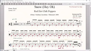 Drum Score World - Red Hot Chili Peppers - Snow Hey Oh (sample)