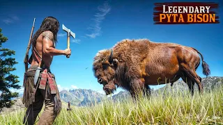 NATIVE AMERICAN Hunting Legendary PYTA BISON in Red Dead Redemption 2 PC