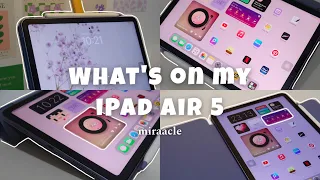 what's on my iPad Air 5 | 64GB purple, productivity & creativity apps, homescreen setup, cute widget