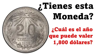 Moneda 20 Centavos Resplandor. Este año puede valer hasta $1,800 Dolares!!