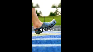 WORLD RECORD 400m (In Crocs!) #shorts