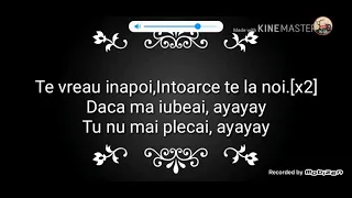 Te vreau inapoi....💔 Versuri💔