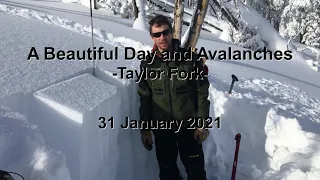 A Beautiful Day and Avalanches in the Taylor Fork - 31 January 2021