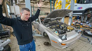 КАКОГО ВОССТАНАВЛИВАТЬ PORSCHE 944 В 2024 ГОДУ СВОИМИ РУКАМИ? НАЧИНАЕМ УСТАНАВЛИВАТЬ МОТОР.