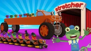 Stretching Trucks With Gecko's Garage | Truck Cartoons For Children