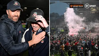 Ryan Reynolds and Rob McElhenney burst into tears as Wrexham seal Football League promotion!