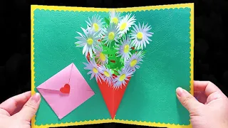 How To Make 3d Valentine's Flower Card | DIY 3D flower Pop Up Card | DIY Greeting Card | DG Handmade