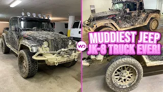 Deep Cleaning The MUDDIEST Jeep Wrangler Truck EVER! | Satisfying Disaster Detail Transformation!