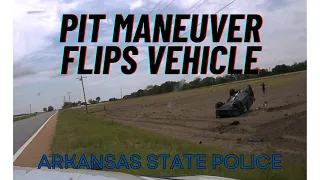 Arkansas State Police 140+ MPH PURSUIT with a stolen SUV - PIT / TVI sends SUV flipping & rolling