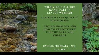Citizen Water Quality Monitoring Webinar 💧