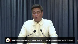 Press Conference of former Senate President Juan Miguel "Migz" F. Zubiri (May 20, 2024)