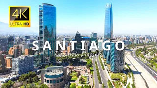 Santiago, Chile 🇨🇱 in 4K ULTRA HD 60FPS video by Drone