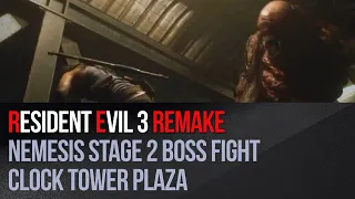 Resident Evil 3 Remake - Nemesis Stage 2 boss fight - Clock Tower Plaza