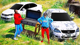 ПОЕХАЛИ С БРАТОМ НА ШАШЛЫКИ НА НОВОЙ ПРИОРЕ И ПОЛО - РЕАЛЬНЫЕ ПАЦАНЫ В GTA 5 -  ⚡ ГАРВИН