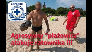 Agresywny "plażowicz" zaatakował ratownika | 15.08.2022