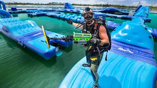 Searching For Treasure at CLOSED Floating WATERPARK!! (BANGER FINDS!!)