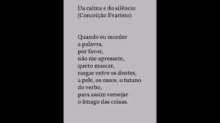 "Da calma e do silêncio" (poema de Conceição Evaristo)