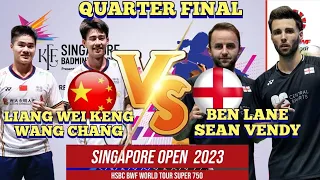 (QF)🇨🇳🔥LIANG WEI KENG-WANG CHANG 🆚️ 🏴󠁧󠁢󠁥󠁮󠁧󠁿BEN LANE-SEAN VENDY🤩👏😱‼️#singaporeopen2023