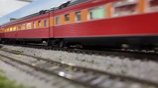 Track-side on the HO Scale LCSofME model train layout at the Great Train Show 2022