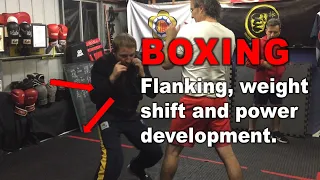 Flanking, weight shift and power development. EXAMPLE