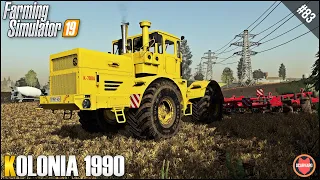 KIROVETS K700 CULTIVATING, LIME SPREADING, SELLING WHEAT ⭐ Kolonia 1990 #83 ⭐ FS19 Timelapse