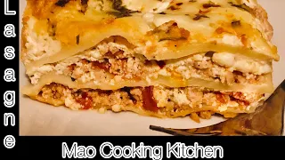 Easy homemade lasagne How to make chicken keema lasagna quick and easy recipe Mao Cooking Kitchen