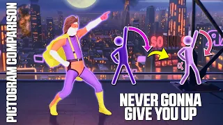 PICTOGRAM COMPARISON - NEVER GONNA GIVE YOU UP | JUST DANCE 4 x UNLIMITED