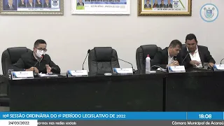 10° SESSÃO ORDINÁRIA DO 1º PERÍODO LEGISLATIVO DE 2022