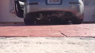 350z Single exhaust setup, before and after Resonator