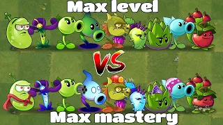 PvZ 2 All Plants Max Level vs Max Mastery vs Brickhead Zombie