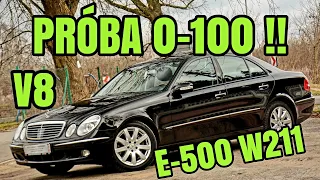 PRÓBA 0-100 ‼️ PRZYSPIESZENIE MERCEDES W211 E500 V8 ‼️ 5.0 V8 306KM 😁 ‼️ Acceleration ‼️