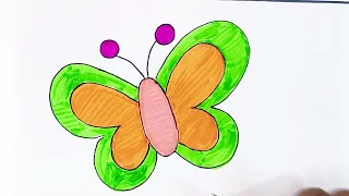 how to draw butterfly 🦋 for kids step by step drawing easy and simple drawing